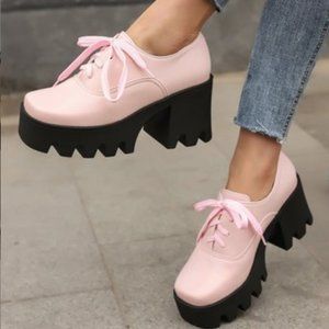 New! Butiti Pink Platform Oxford | 43